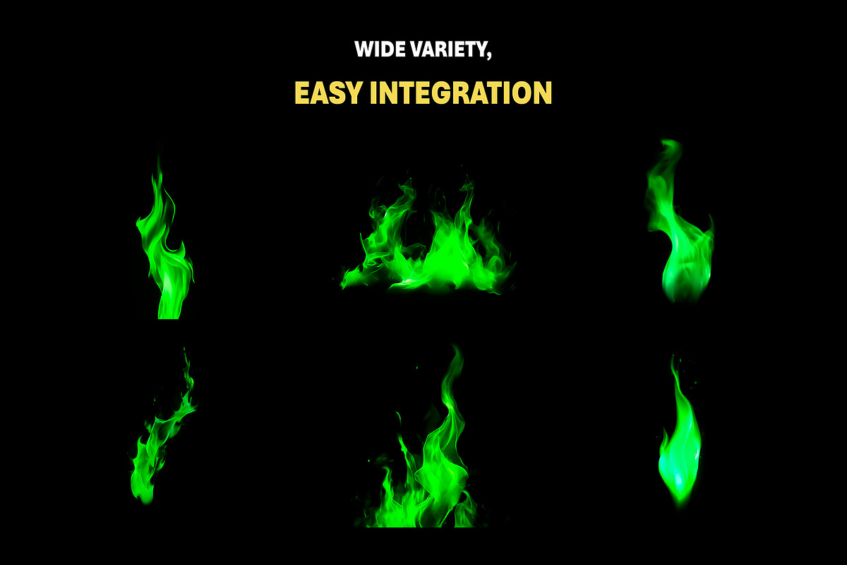 90+ Green Fire Overlay Effects, an Object Graphic by Mikel Blazgad (Photo 3 of 10)