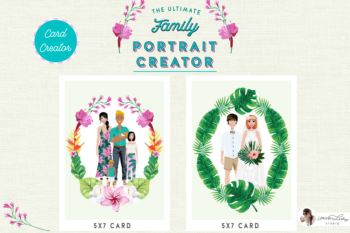 Portrait Creator Family Summer Beach, a Person Illustration by Lauren Lesley Studio (Photo 7 of 15)
