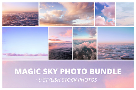 Magic sunset sky with clouds Bundle