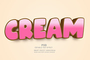 Cream Editable Text Effect PSD, a Layer Style Add-On by TrueVector (Thumbnail 1 of 2)
