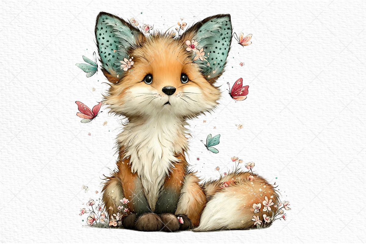 Whimsical Spring Fox Clipart, an Illustration by Craft Nest (Photo 9 of 11)