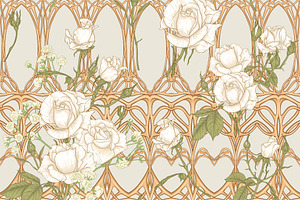 Vintage Roses Seamless Patterns