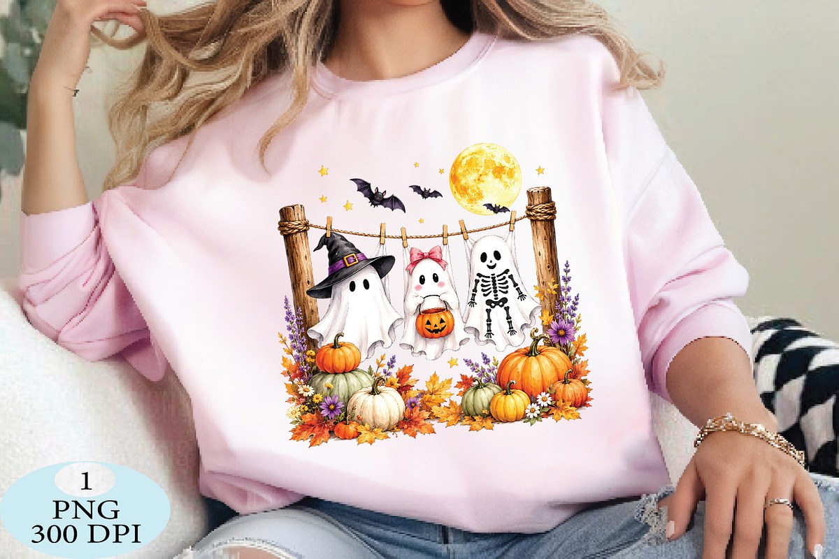 Hanging Ghost Halloween Fall PNG, a Seasonal Illustration by Daily.Designs (Photo 3 of 5)