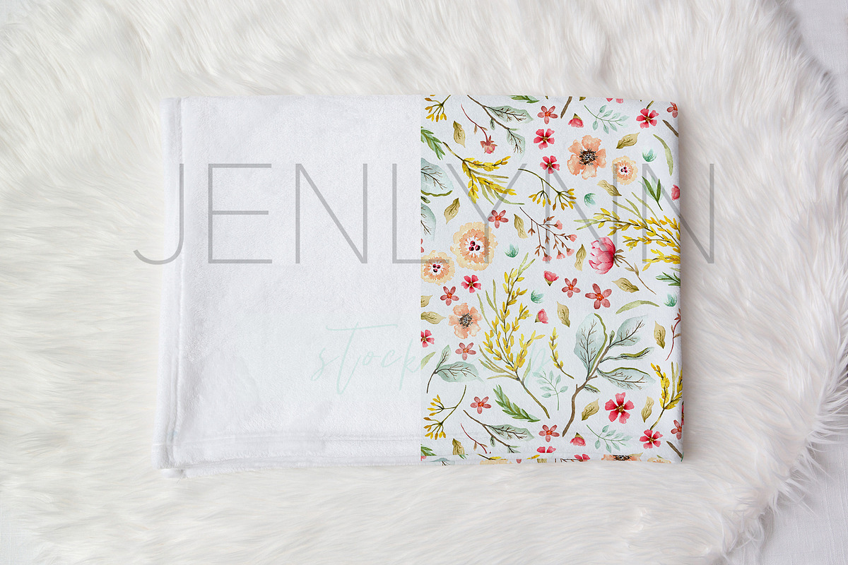Minky Blanket Mockup FlatLay #4 PSD, a Product Mockup by JENLYNN Stock Shop (Photo 1 of 4)