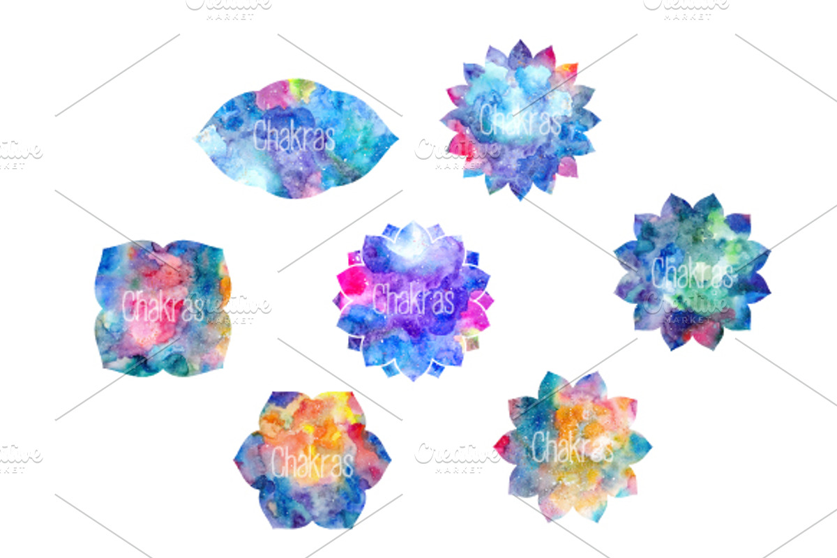 Chakras Part 2. Watercolor textures, a Decorative Illustration by Marina Demidova (Photo 6 of 8)