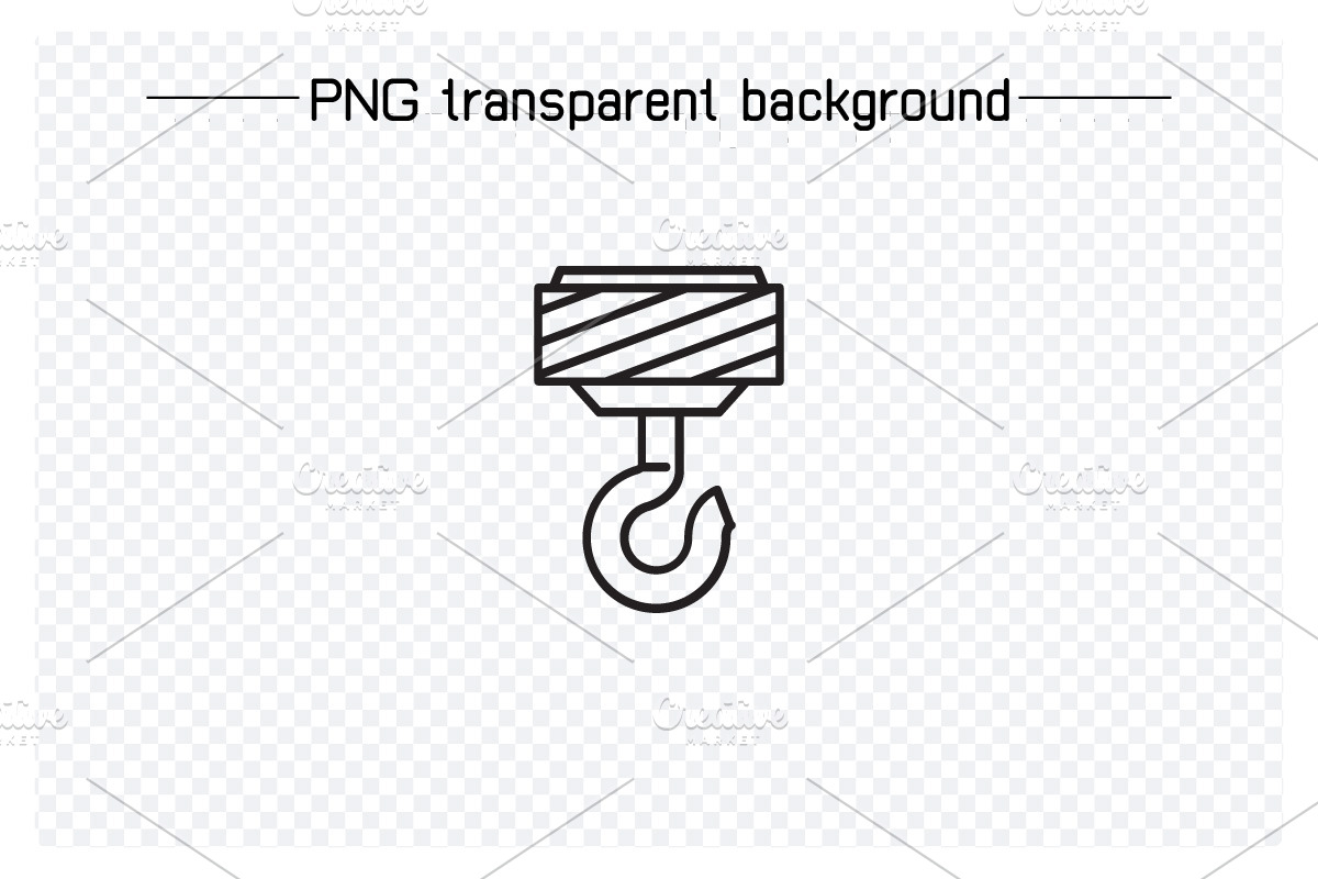 Pulley Crane Hook Icons Set, an Outline Icon by Designfour (Photo 4 of 7)