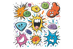 Colorful Comic Book Speech Bubbles