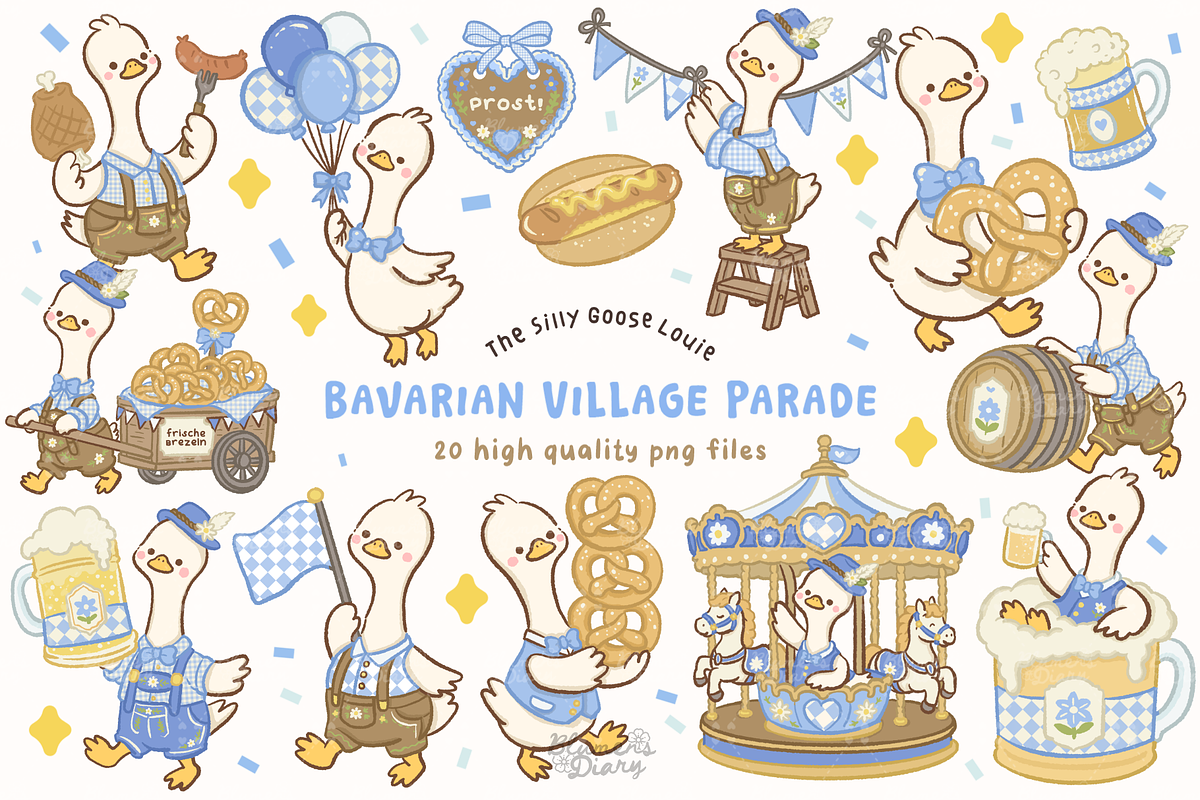 Bavarian Goose Oktoberfest Clipart, an Animal Illustration by Blumensdiary (Photo 1 of 6)