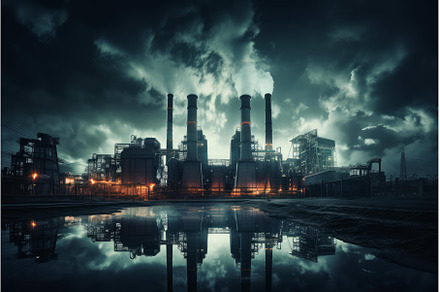 Industrial Power factory. Generate, an Industrial Photo by Ylivdesign