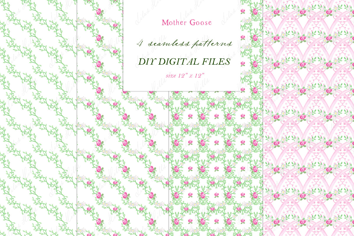 Mother Goose Pink Watercolor Crest, a Graphic by LABFcreations (Photo 4 of 5)