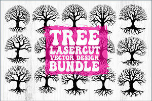 Laser Cut Tree Silhouettes Bundle, a Graphic by balal
