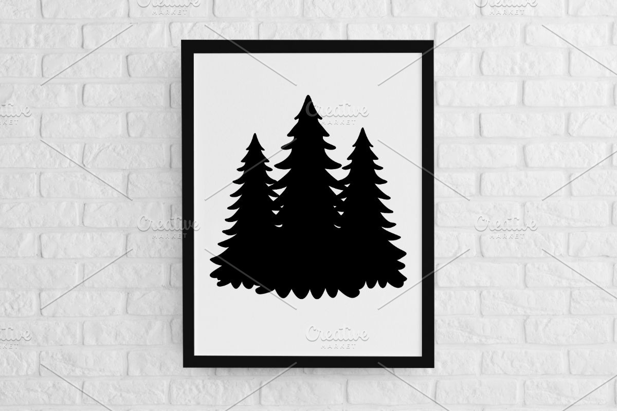 Pine Tree Silhouette SVG, an Object Illustration by newminddesign (Photo 3 of 3)