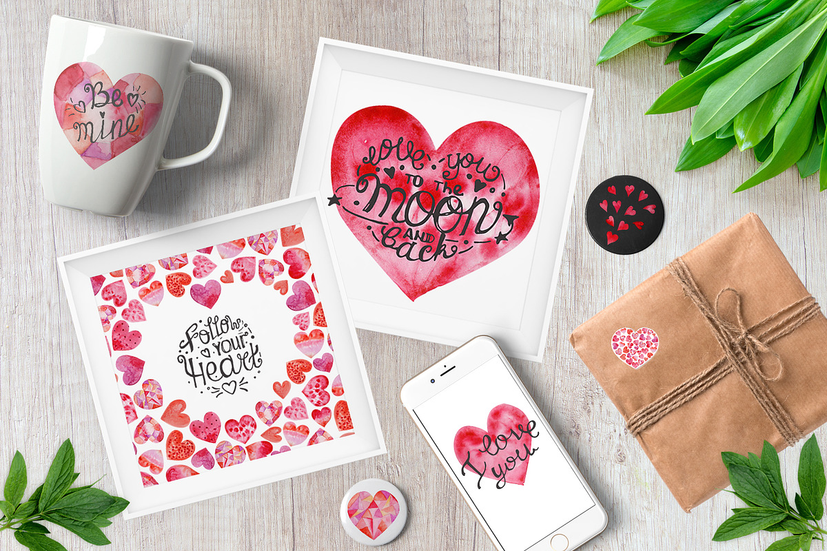 Watercolor Valentine's Day, a Background Graphic by Nafanya (Photo 5 of 6)