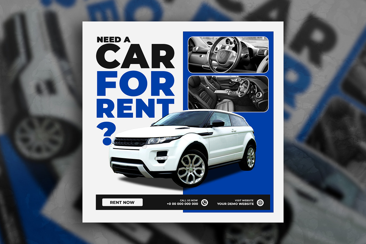 Rent a car social media post, a Social Media Template by Tanmoy Topu (Photo 9 of 11)