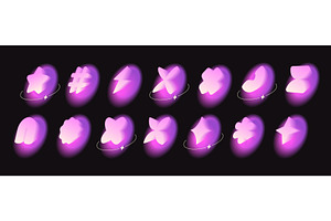 Glowing pink gradient shapes with, an Object Illustration by art PVP - market