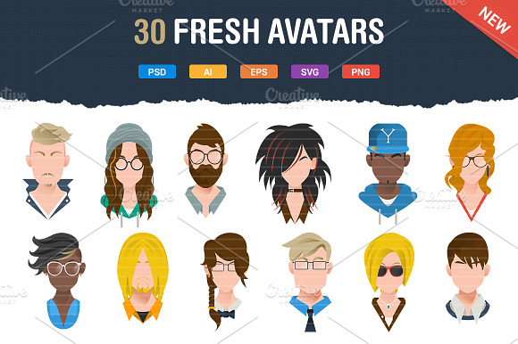 30 Fresh & Modern Avatars preview 5