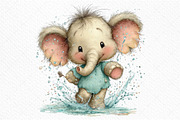 Baby Elephant in Spring Clipart Png, an Illustration by Craft Nest (Thumbnail 11 of 11)