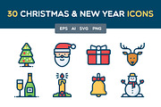 Christmas and New Year Icon Set, an Icon by Mir store (Thumbnail 1 of 2)