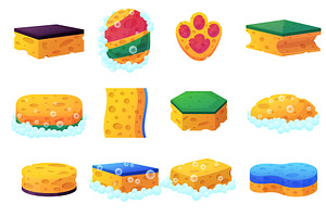 Bath sponge. Different sponges for, an Object Illustration by LadadikArt