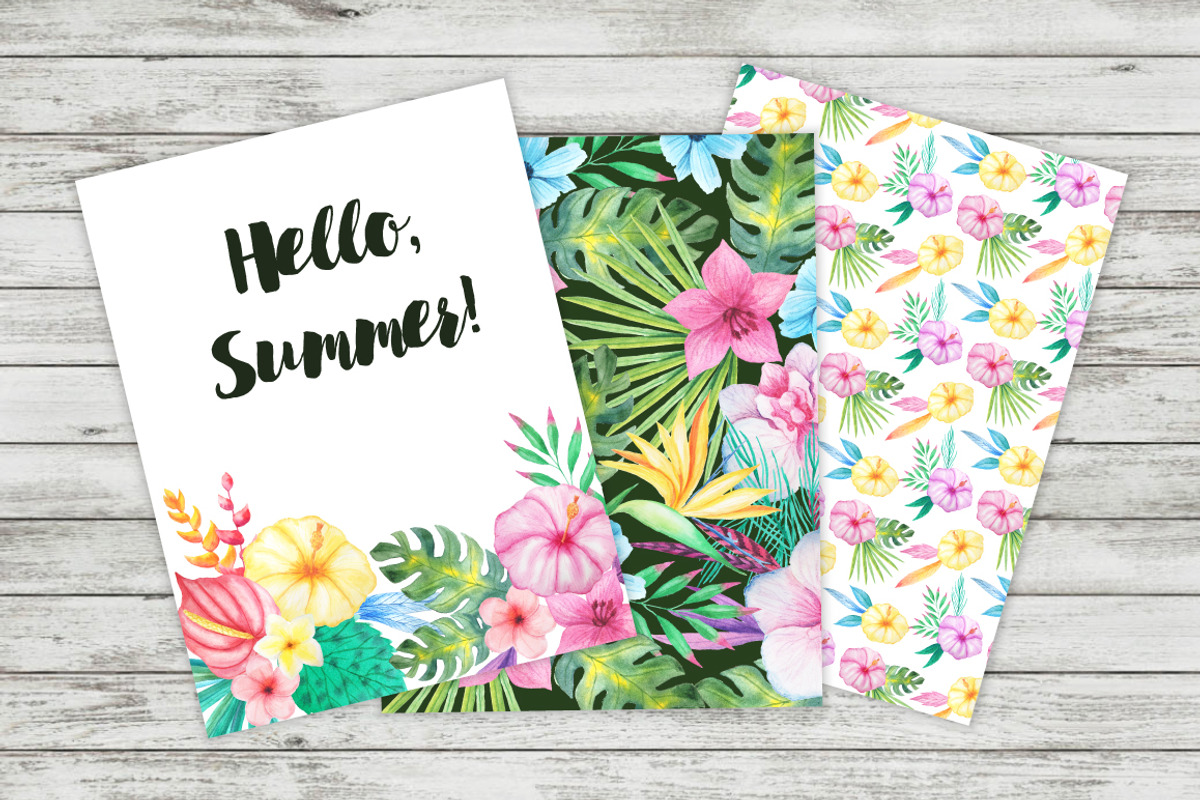 Watercolor Tropical Floral Pack, a Background Graphic by LarysaZabrotskaya (Photo 5 of 5)