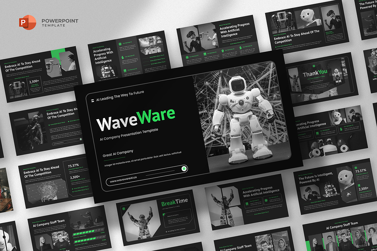 AI Technology Powerpoint Template, a Presentation Template by fluffstudio (Photo 1 of 4)