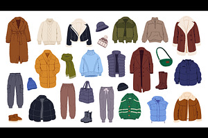 Winter wardrobe clothes and shoes, a Person Illustration by Buch&Bee