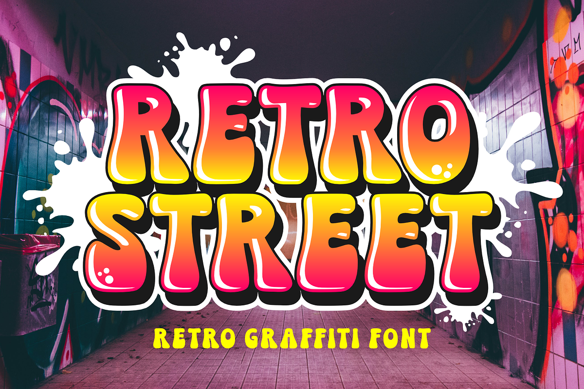 Retro Street - Graffiti Font, a Handwritten Font by Keithzo (Photo 1 of 5)