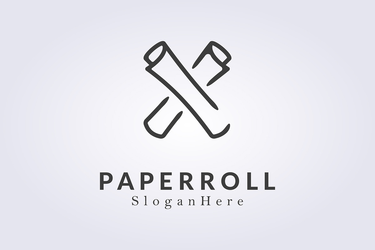 line art paper roll map logo design, a Branding & Logo Template by Lodzrov