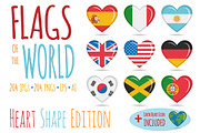 204x Flags of the World Heart Shape, an Illustration by asantosg (Thumbnail 1 of 4)