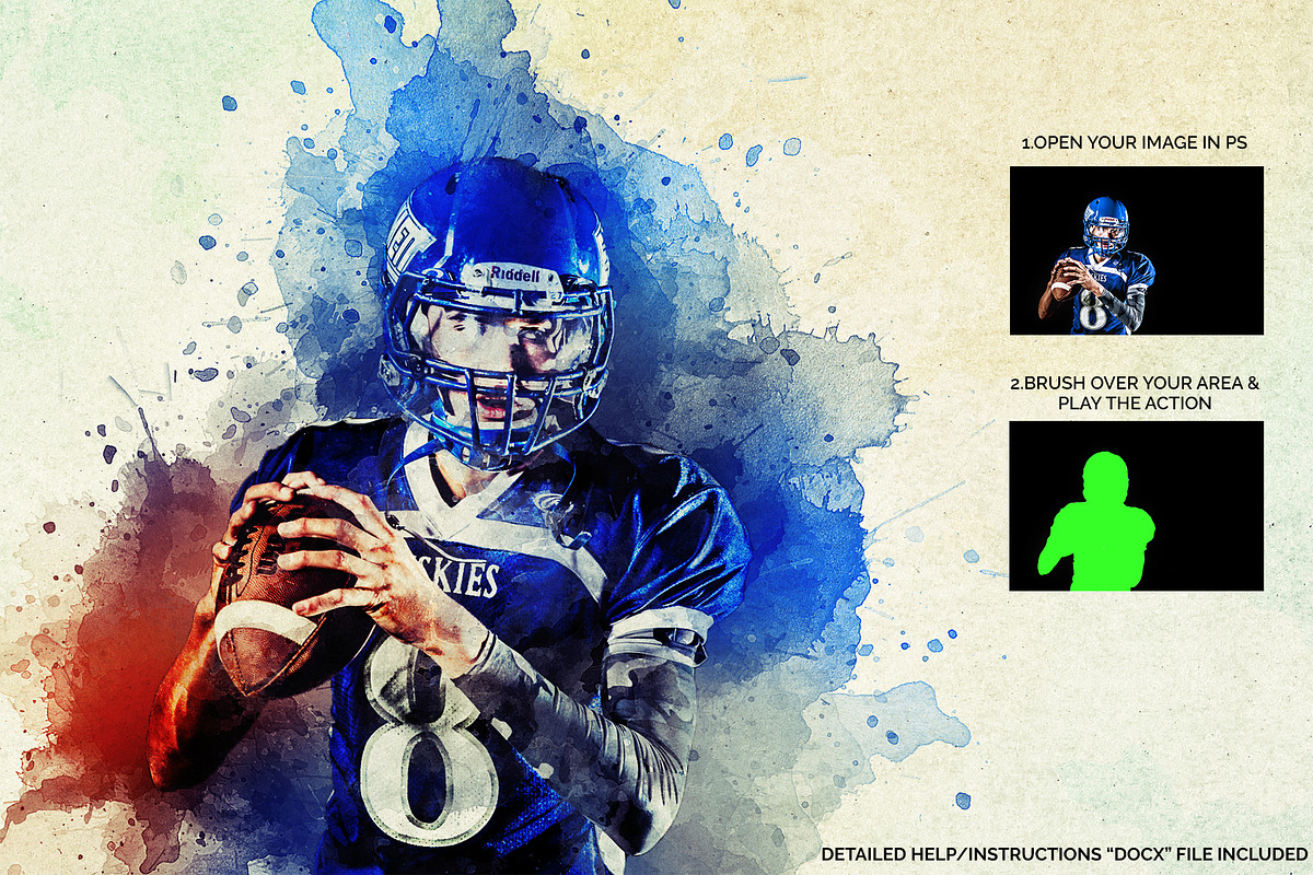 Artistic Watercolor Photoshop action, an Action Add-On by Design Forest (Photo 2 of 9)