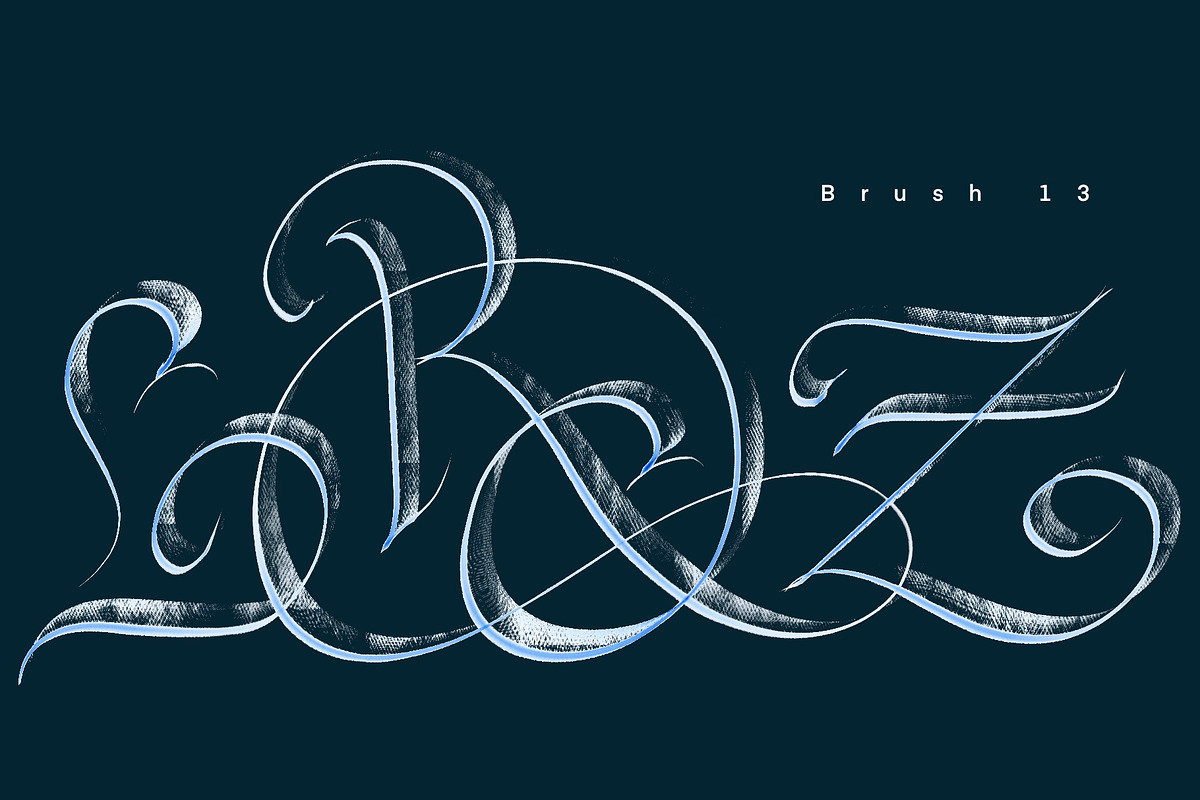CalligraphyMasters Procreate Brushes, a Brush Add-On by the Fontmaker (Photo 13 of 38)