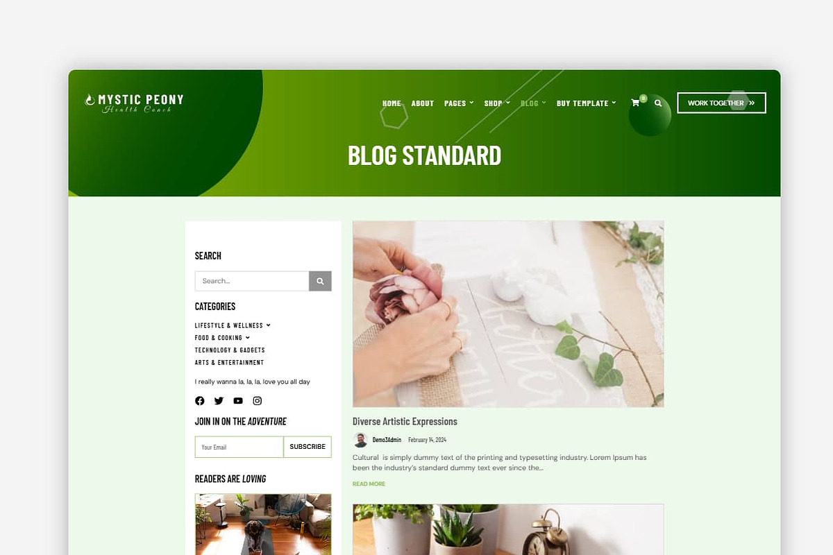 Mystic Peony WordPress Theme preview 6