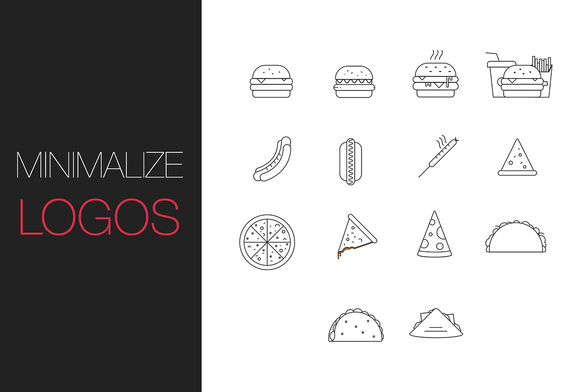 Over 70 Various Logos for Fast Food, a Branding & Logo Template by UX Monster (Photo 9 of 13)