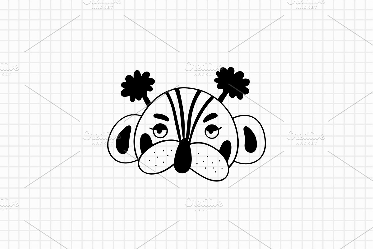 Christmas Mask Hand Drawn Set, an Animal Illustration by Art's and patterns (Photo 11 of 11)