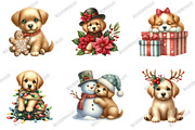 Cute Christmas Festive Puppies Clipa, an Illustration by designcity5 (Thumbnail 3 of 5)