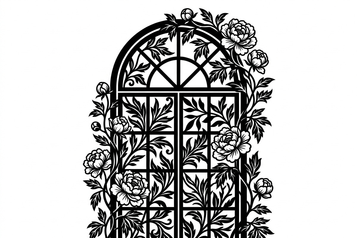 50 Floral French Window Ornament, a Decorative Illustration by Amazin_art (Photo 41 of 44)