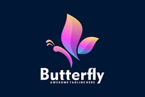 Vector Logo Butterfly Gradient Color