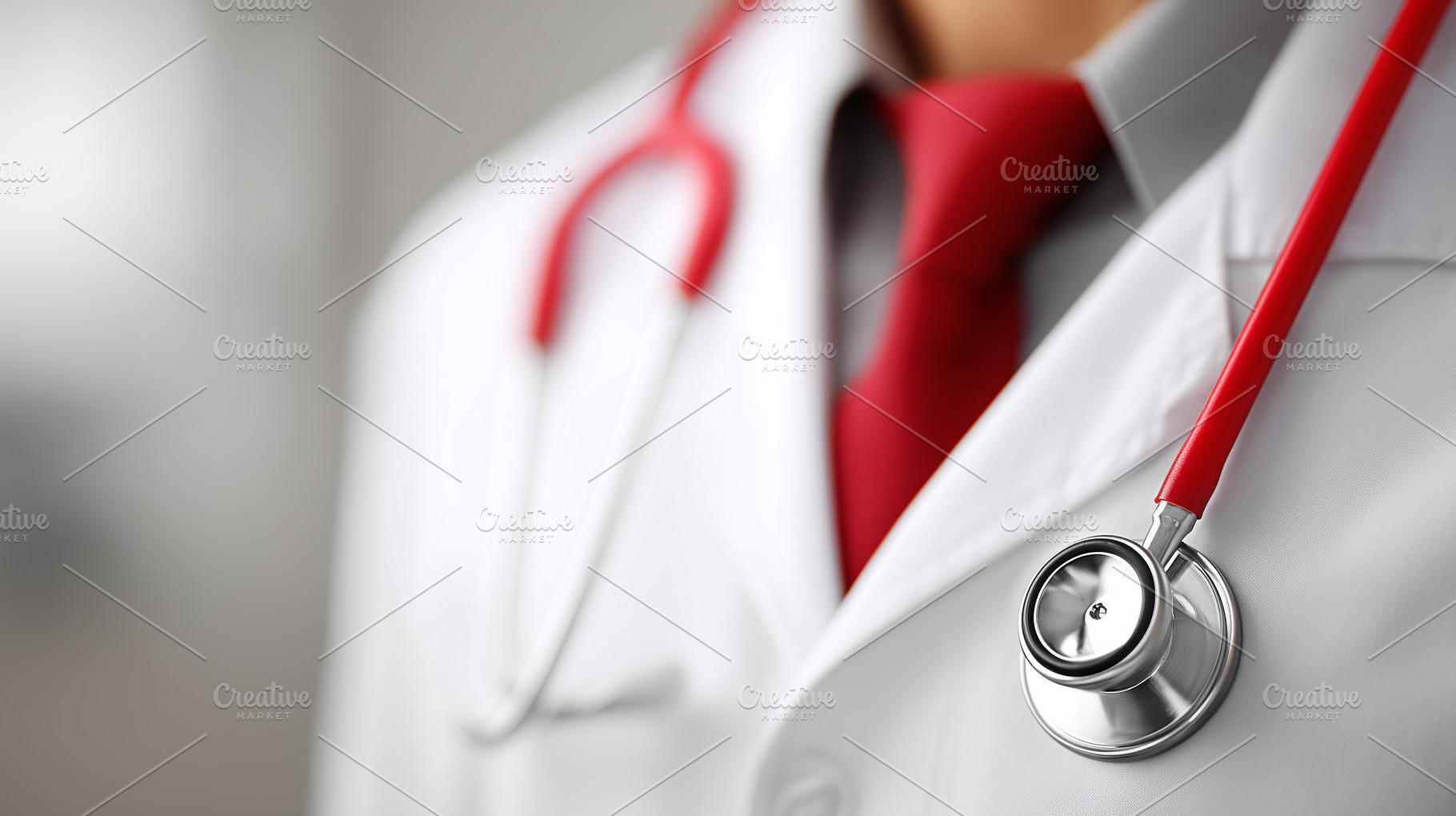 Close up of a doctor in a white coat, a Health & Medical Photo by MistyDay