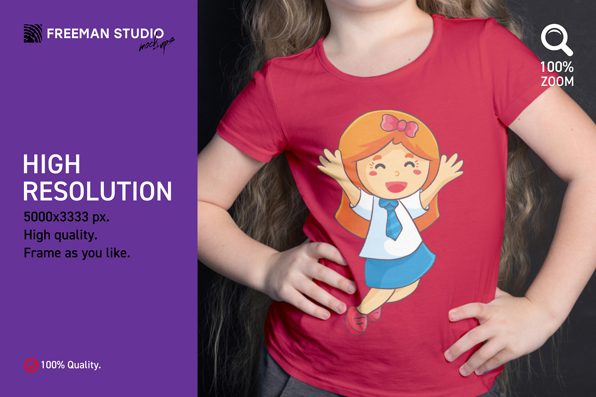 111 Kids T-Shirt Mock-Up Set, a Shirt Mockup by Freeman Studio (Photo 3 of 24)