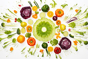 Vegetables art kaleidoscope, a Background Graphic by Handmadefont (Thumbnail 6 of 9)