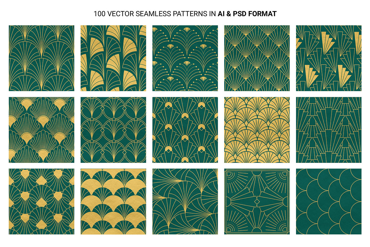 Art Deco Patterns Collection, a Pattern Graphic by DesignerCandies (Photo 11 of 21)