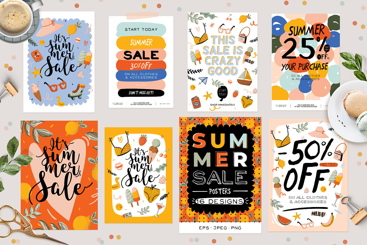 Summer Sale Posters, an Object Graphic by Ruslana Lubenets (Photo 1 of 10)