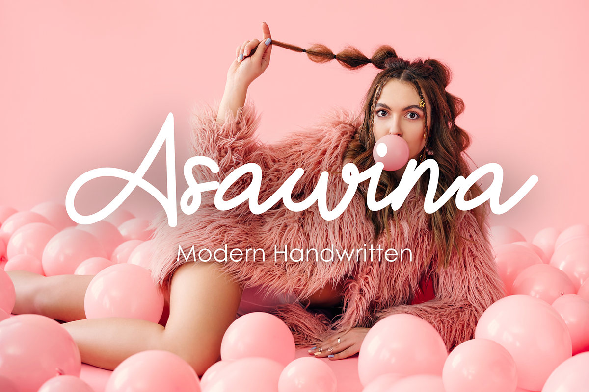 Asawina | Modern Handwritten Font, a Handwritten Font by filosovis (Photo 1 of 5)