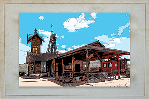 Old West Town Graphic Novel Style