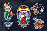 Traditional Tattoo Vector Pack, a Decorative Illustration by Vecster (Thumbnail 4 of 14)