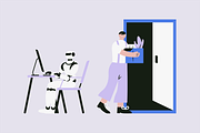 AI Robot vs Humanity Illustration, a Technology Illustration by Jump Studio (Thumbnail 6 of 10)