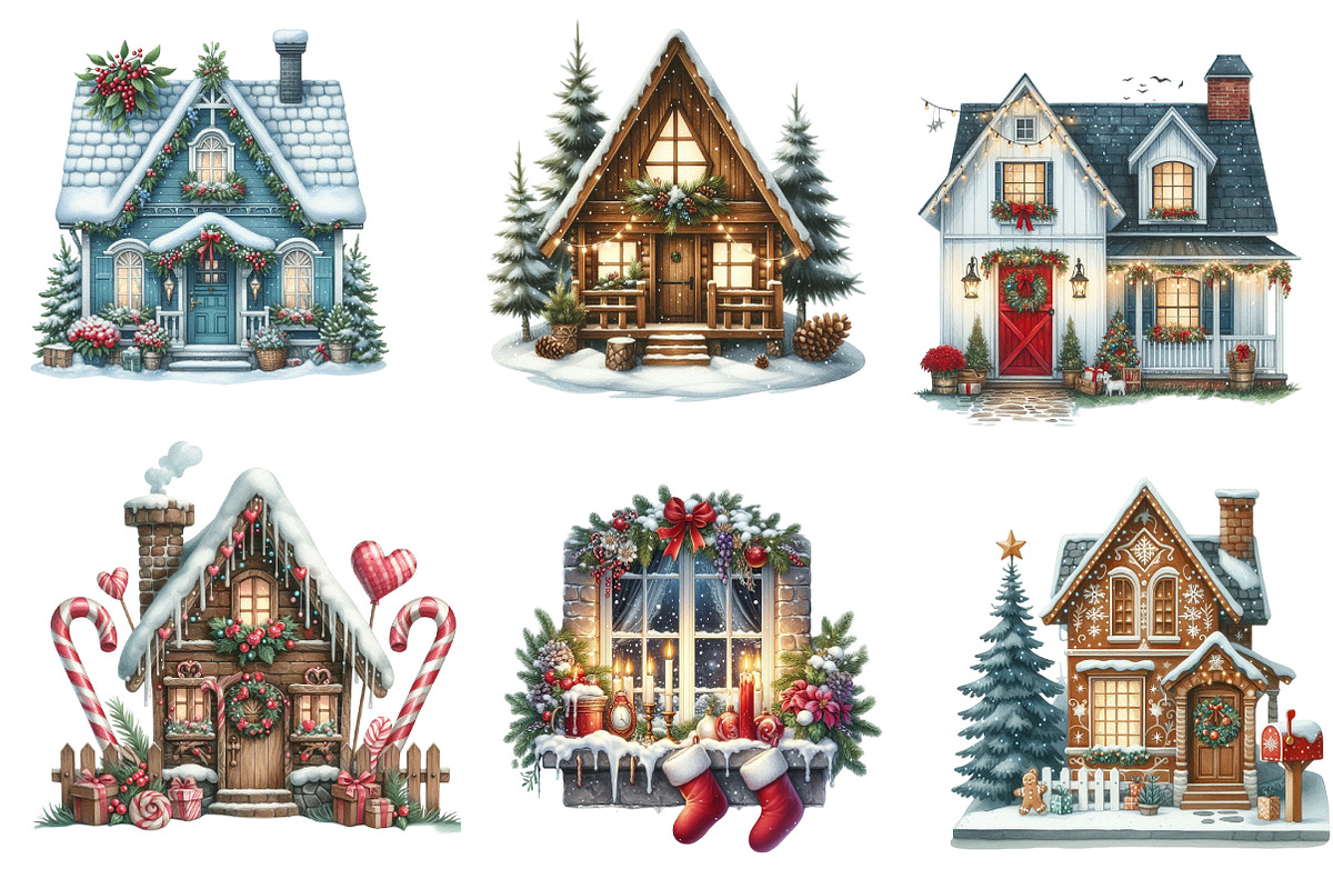 Christmas Home Clipart Bundle, an Illustration by CreationArt (Photo 3 of 5)
