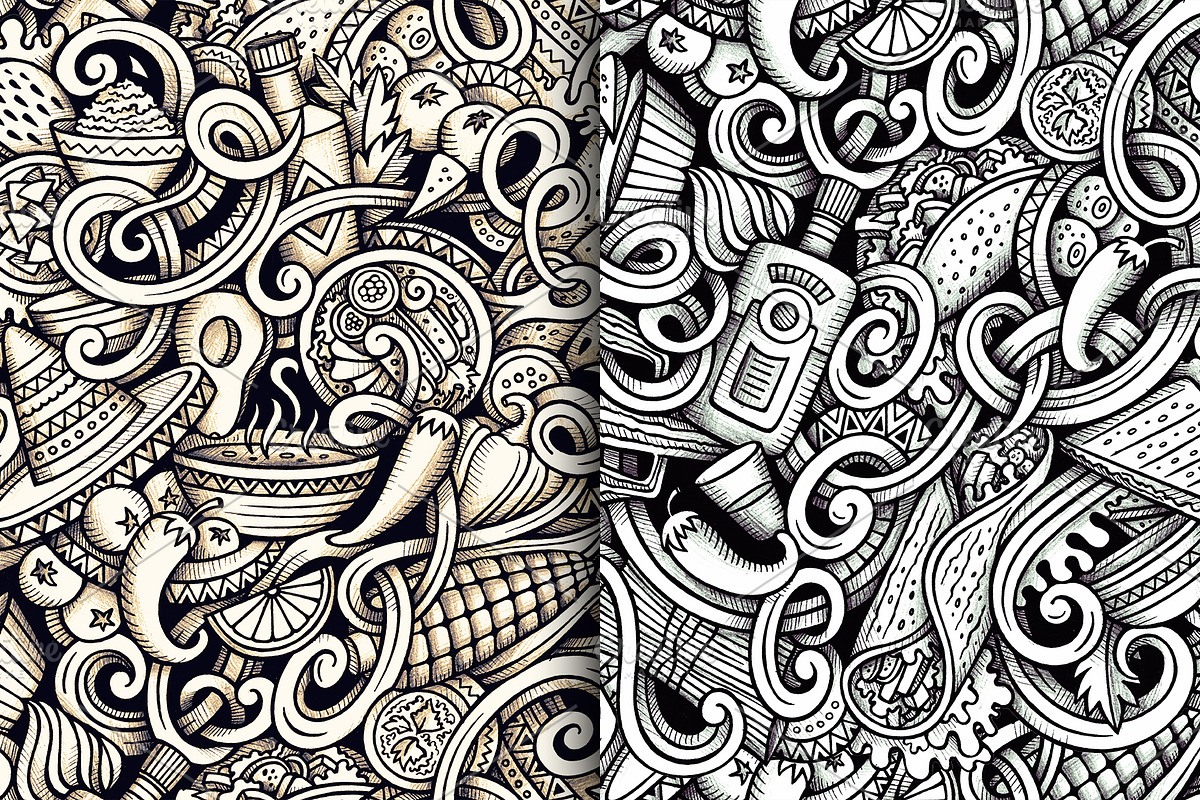 Mexican Food Graphics Patterns, a Pattern Graphic by BALABOLKA (Photo 2 of 6)