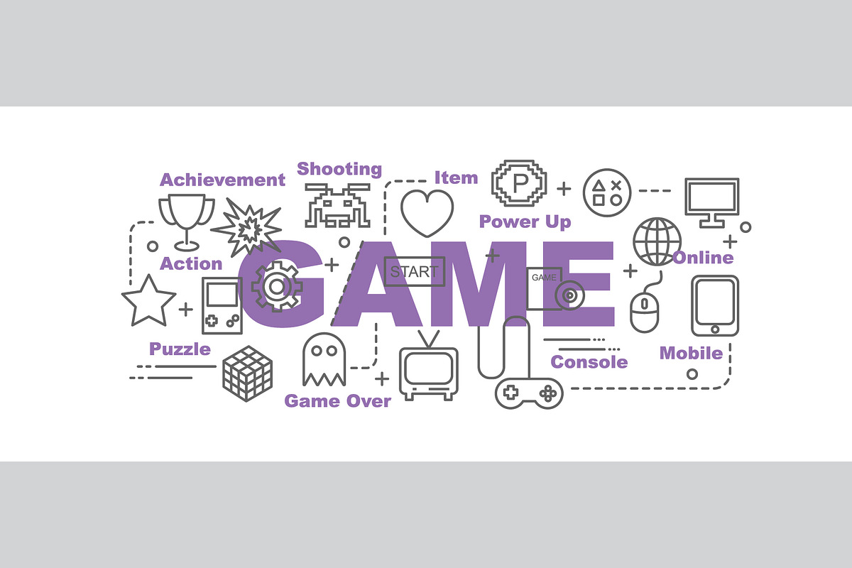 Game Outline Icons Banner, a Templates & Theme by tulpahn