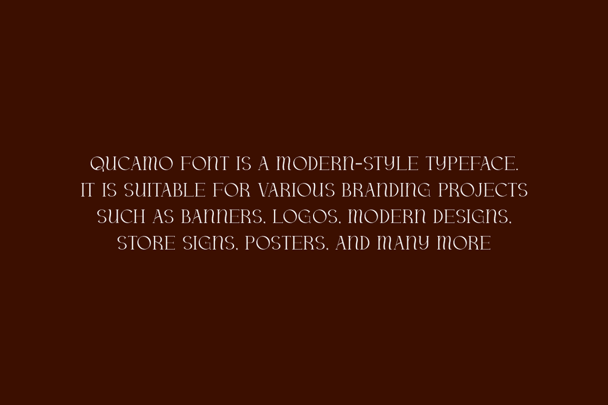 Qucamo - Elegant Serif Font, a Serif Font by QR Design Studio (Photo 6 of 8)